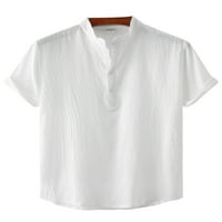 Colisha muški vrhovi štand ovratnik ljetne košulje kratki rukav majica casual gumb za odmor down bluze