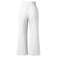 Pješačke hlače za žene Ženske hlače Ležerne pantalone Žene Ljeto pamučno posteljina Ležerne dugačke