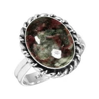 Sterling srebrni prirodni eudialyte ručno rađeni prsten