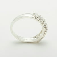 Britanci napravio je 10k bijeli zlatni kubični cirkoniji ženski vječni prsten - veličine opcija - veličine 5,25