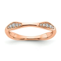 0.16ct. CZ Čvrsta real 14K ružičasti zlatni vjenčani vjenčani prsten
