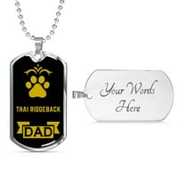 Thai Ridgeback ogrlica ogrlica od nehrđajućeg čelika ili 18K zlatni pas W 24 Ljubitelj vlasnika psa