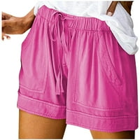 Fuieeoe ljetne kratke hlače ženske plus veličine Comfy crteži casual elastični džep za struk labave kratke hlače veličine veličine S-4XL klirens ispod 5