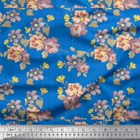 Laimoi Rayon Tkanina pruga, lišće i cvjetni umjetnički otisak šivaći tkaninu dvorište široko