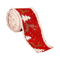 Catlerio božićne posteljine rekordne kotrljanje ELK tiskano pakovanje traka za DIY zanate prisutne omotavanje vijenac ukras