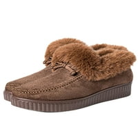 Eloshman Winter Cipele za ženske čizme Topla hodanja Udobnost Nelić na papuče Kafa US 7,5