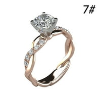 yinguo princeza 18k ruža zlatni dijamantni prsten Vječni angažman vjenčani prsten jedna veličina