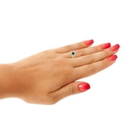 Mauli dragulji za angažovanje prstenova za žene 1. Carat Halo Blue Diamond Angažman prsten izrađen prong