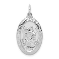 Extel Veliki sterlijski srebrni rodijum pokrovitelj Saint Christopher Medal Privjesak šarm, napravljen