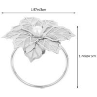 Frcolor Delikatni salvetni prsten Creative Rose uzorak biserni ukras serviet držač banketa