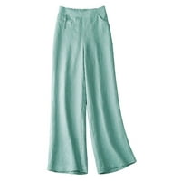 Ljetne pantalone za žene ženske elastične strugove casual pantalone čvrstog tanjura tanke pamučne konopske
