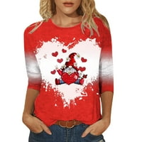 Ženske majice preveliko ljubavno srce tiskano o-vratu dugih rukava TOP Ležerna labava bluza Tuničke