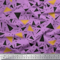 Soimoi Orange Poliester Crepe tkanina Dot, Zig Zag & Triangle Geometrijska štampana tkanina od dvorišta