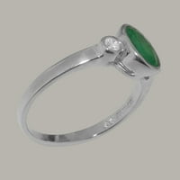 Britanci napravio je 10k bijelo zlato Real Emerald i Diammond Womens Promise Ring - Opcije veličine