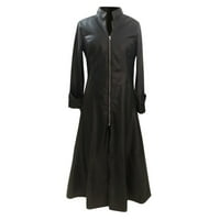 Vivianyo HD za kapute jakne na prodaju i čišćenje Ženska modna seksi jesen i zimski čvrsti dugi kožni