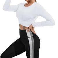 Žene Activewear Sports Tebers & Rezervoari Čvrsta boja okrugli vrat High Stretch bijeli m