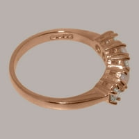 Britanci napravio je 14k zlatni prirodni akvamarinski i opal ženski vječni prsten - Opcije veličine - veličine 11,75
