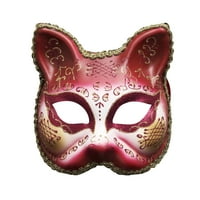 Mardi Gras maska, crtana maska ​​za velike mačke poluoče za Noć vještica, zabava, zabava, mardi gras, rio karneval - velika mačka crvena