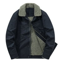 Muške zimske jakne, jakne kaput od ovratnik crna zgušnjavana termalna modna jakna