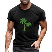 Majica za muškarce 3D kokosova stabla Ispiši ljetni plažni bluze, tees kratki rukav posada vrat na vrhu