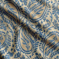 Soimoi Azijski Paisley Print, Poli taffeta tkanina, dekor šivaće tkanine uz dvorište široko, ukrasna tkanina za presvlake na otvorenom, suncobrani i akcenti kuće, bež