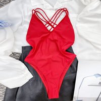 Zrbywb Žene Jedno kupaće kostim Žene High Squist Solid Up Gruck Bikini Postavi Halter Jedan kupaći kostimi