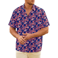 4. jula muška havajska majica SAD Nacionalna zastava Grafička majica ovratnik kratki rukav na otvorenom