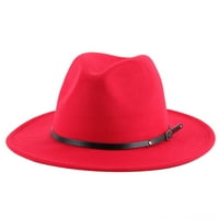 Sunloudy Unise Hat Vintage Wide Wide Brim Buckle Felt Fedora Hat za muškarce Žene