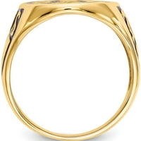 14k žuti zlatni muški masonski prsten napravljen u Sjedinjenim Državama Y4041M