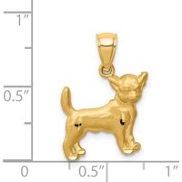 14k žuti zlatni dijamantski Chihuahua Privjesak napravljen u Sjedinjenim Državama C4732