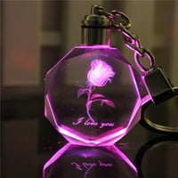 3D lanac ključeva za rezanje sa crteom sa LED lampicom za promjenu boje za žene djevojke Dane Valentinovo