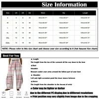 HHEI_K Ženske modne printe casual labave hlače plus veličina labave hlače Palazzo hlače za žene
