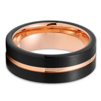 Vjenčani prsten od ružičastog volframa, crnog volfram prstena, vjenčani prsten, volfram karbidni prsten,