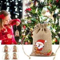 Božićne lolap poklon torbe s crtežom, božićne gnomene platnene vreće za omotavanje, male božićne liječenje