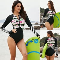 Žene cvjetni kupaći kostimi s dugim rukavima s dugim rukavima surfanje od plaže odjeće za ronjenje,