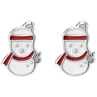 S sterling srebrni božićni snjegovići minđuše jednostavne i svježe dizajnerskih minđuša u jesen i zimi