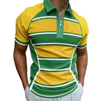 Pedort Muški golf majice Tees muške majice - klasična polo majica, opremljene muške košulje žute, 3xl