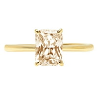 2.5ct zračenje s smeđim prirodnim morgatitom 18k žuti zlatni godišnjički zaručnički prsten veličine