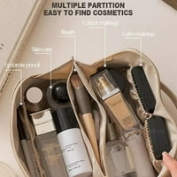 Nova kozmetička torba velikog kapaciteta Vodootporna otvara ravnu putopisnu torbu za šminku Prijenosna kožna šminka
