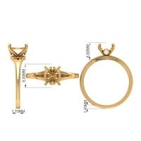 Rosec Jewels ovalni oblik Moissite Angažman prsten, moissinite Split prsten za žene za žene, prsten