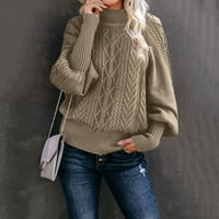 Mgaohoen džemperi za žene lagane dugih rukava jesen moda ugodno labava prevelika pletena turtleneck