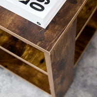 Kvadratna bočna stola Jednostavni dizajn stila 3-nivo krajnje tablice Drveni dnevni boravak Noćni ormarić