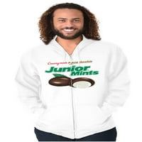 Junior Mints Logo Čokoladni bomboni Zip up duksev muške ženske brine za žene 2x