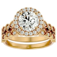 Superjeweler Carat Halo Diamond Bridal set u karatu žuto zlato za žene