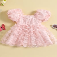 Haljine za princeze za dijete dječje djevojčice čipke 3D leptir rubf kratkih rukava rukave dulle tutu