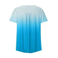 Ženski ljetni vrhovi casual v-izrez Tie-dye tiskani kratkih rukava tunika majica dame dame plaža bluze tees vrhovi za žene