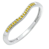 DazzlingRock kolekcija okrugla žuta dijamantna poboljšalica zakrivljenog zakrivljenog stila Vjenčana