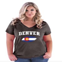 - Ženska majica plus veličine V-izrez, do veličine - Denver