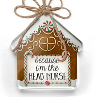 Ornament tiskan jednostran jer sam glavna medicinska sestra smiješna izreka božićno neonblond