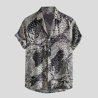 Havajska majica za muškarce Slim Fit Stretch Casual Color Print Short rukav dugme za oblikovanje bluza